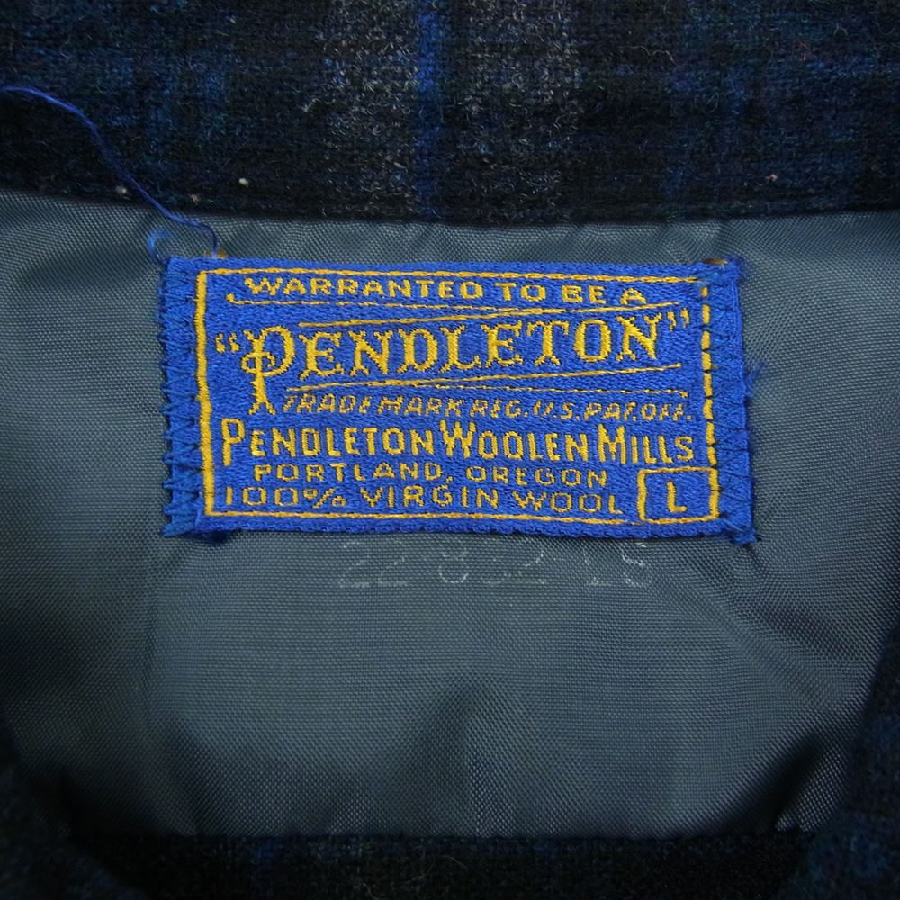 PENDLETON ペンドルトン ヴィンテージ 50s 60s WOOLEN MILLS PWMタグ ウール チェック 長袖 シャツ L【中古】