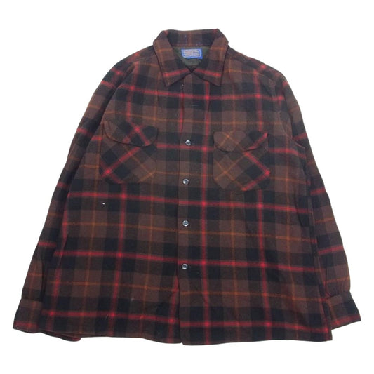 PENDLETON ペンドルトン ヴィンテージ 60s 70s PURE VIRGIN WOOL ウール チェック 長袖 ネルシャツ L【中古】