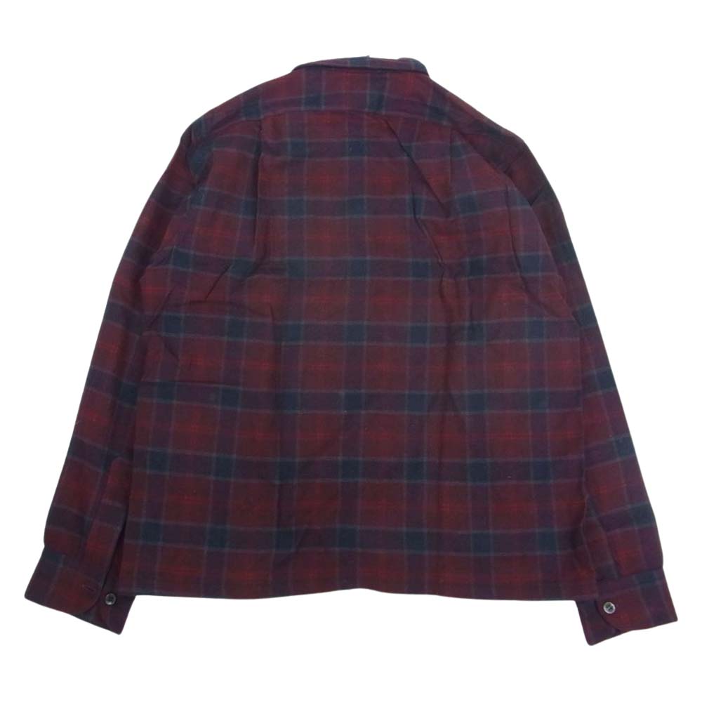 PENDLETON ペンドルトン 70s 80s USA製 WOOLEN MILLS PWMタグ ウール チェック 長袖 シャツ レッド系 M【中古】