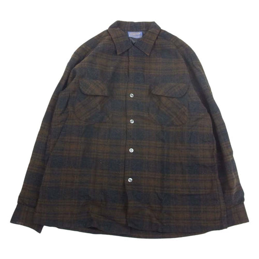 PENDLETON ペンドルトン ヴィンテージ 50s 60s WOOLEN MILLS PWMタグ ウール チェック 長袖 シャツ L【中古】