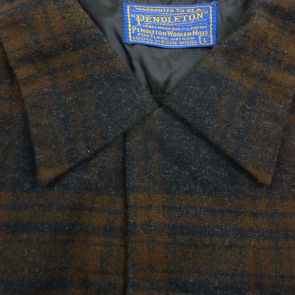 PENDLETON ペンドルトン ヴィンテージ 50s 60s WOOLEN MILLS PWMタグ ウール チェック 長袖 シャツ L【中古】