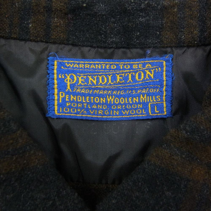 PENDLETON ペンドルトン ヴィンテージ 50s 60s WOOLEN MILLS PWMタグ ウール チェック 長袖 シャツ L【中古】