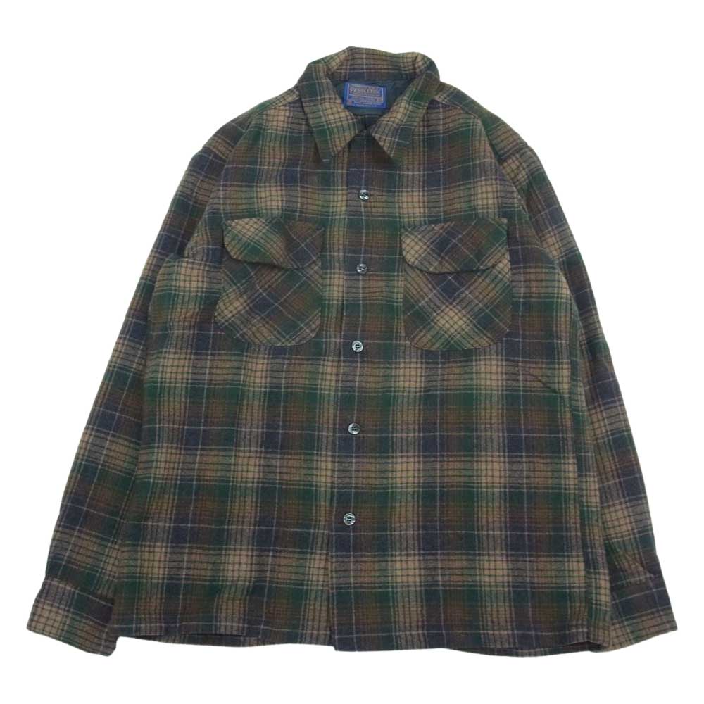 PENDLETON ペンドルトン ヴィンテージ 70s 80s USA製 WOOLEN MILLS PWMタグ ウール チェック 長袖 シャツ M【中古】