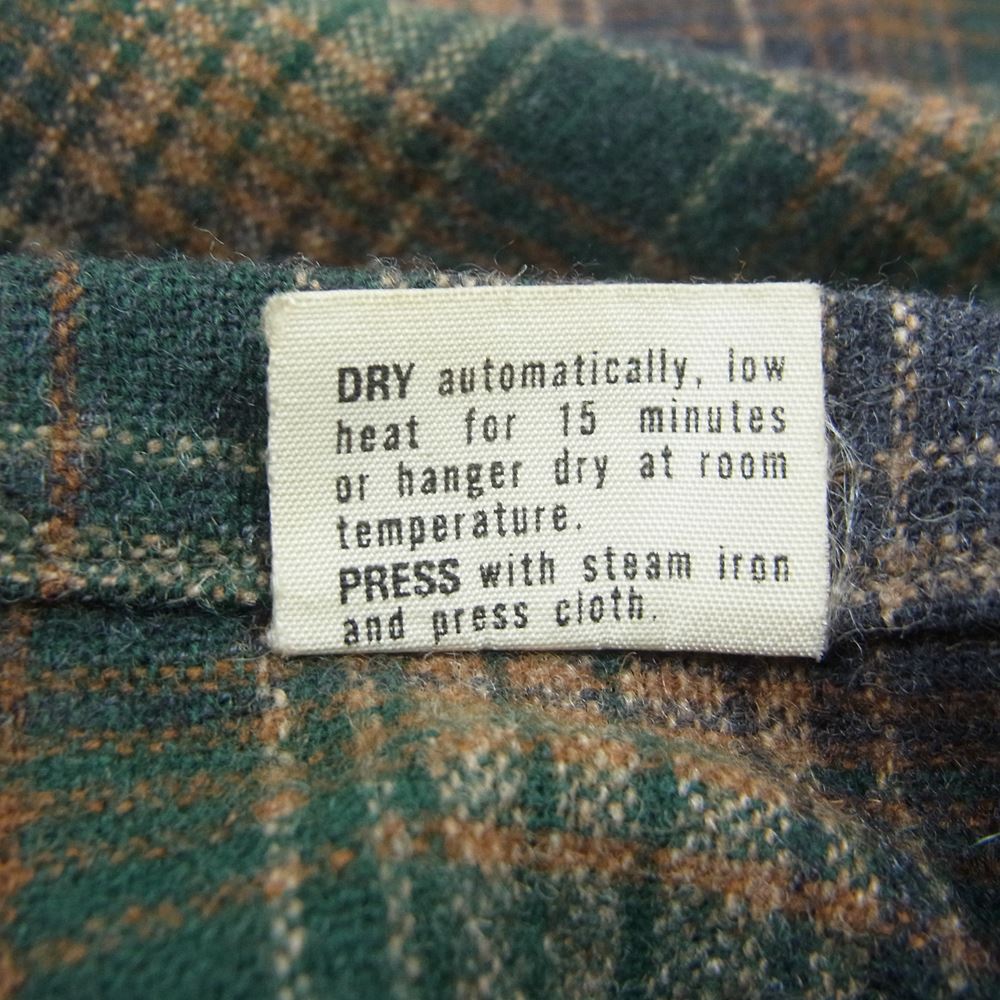PENDLETON ペンドルトン ヴィンテージ 70s 80s USA製 WOOLEN MILLS PWMタグ ウール チェック 長袖 シャツ M【中古】