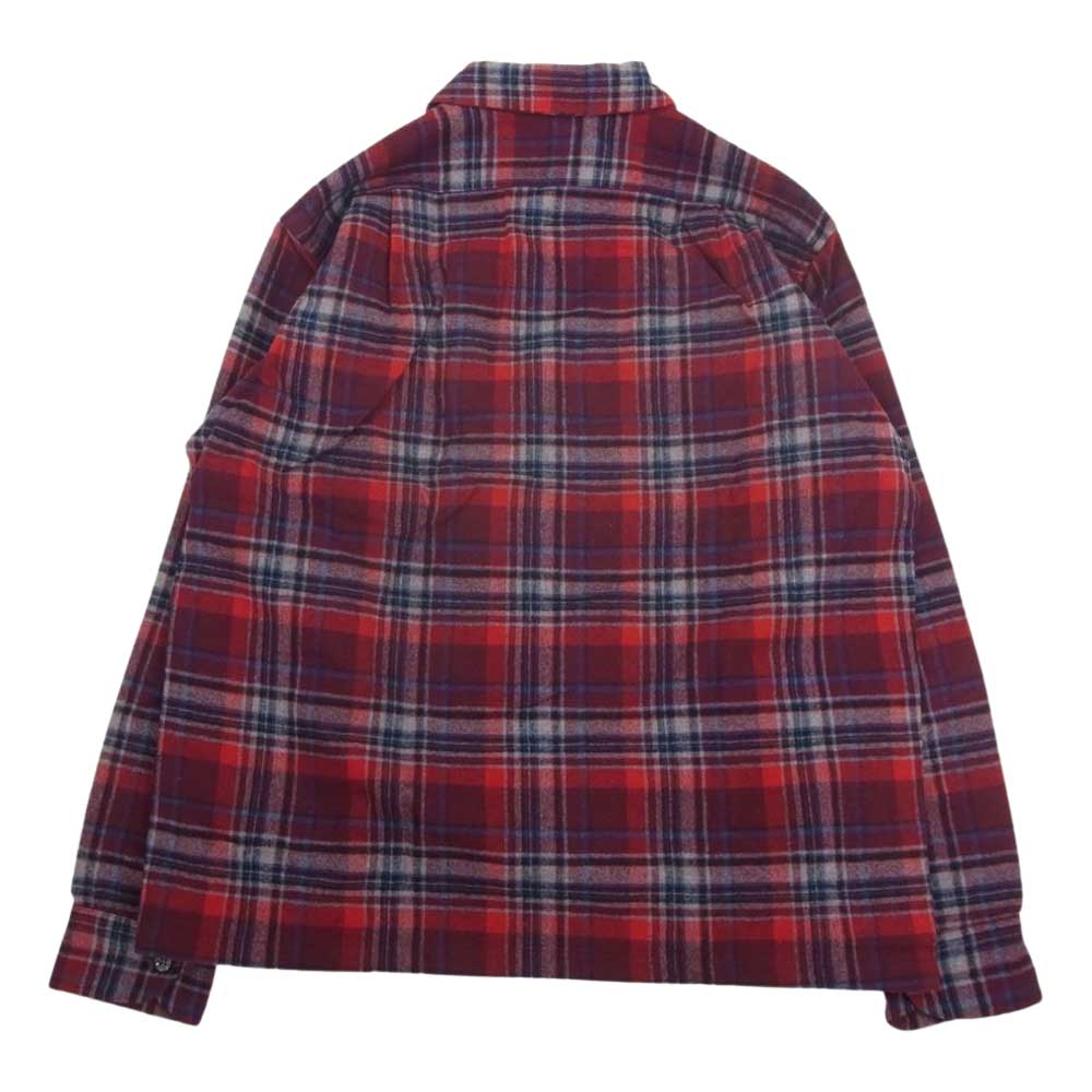 PENDLETON ペンドルトン 70s 80s USA製 WOOLEN MILLS PWMタグ ウール チェック 長袖 シャツ レッド系 L【中古】