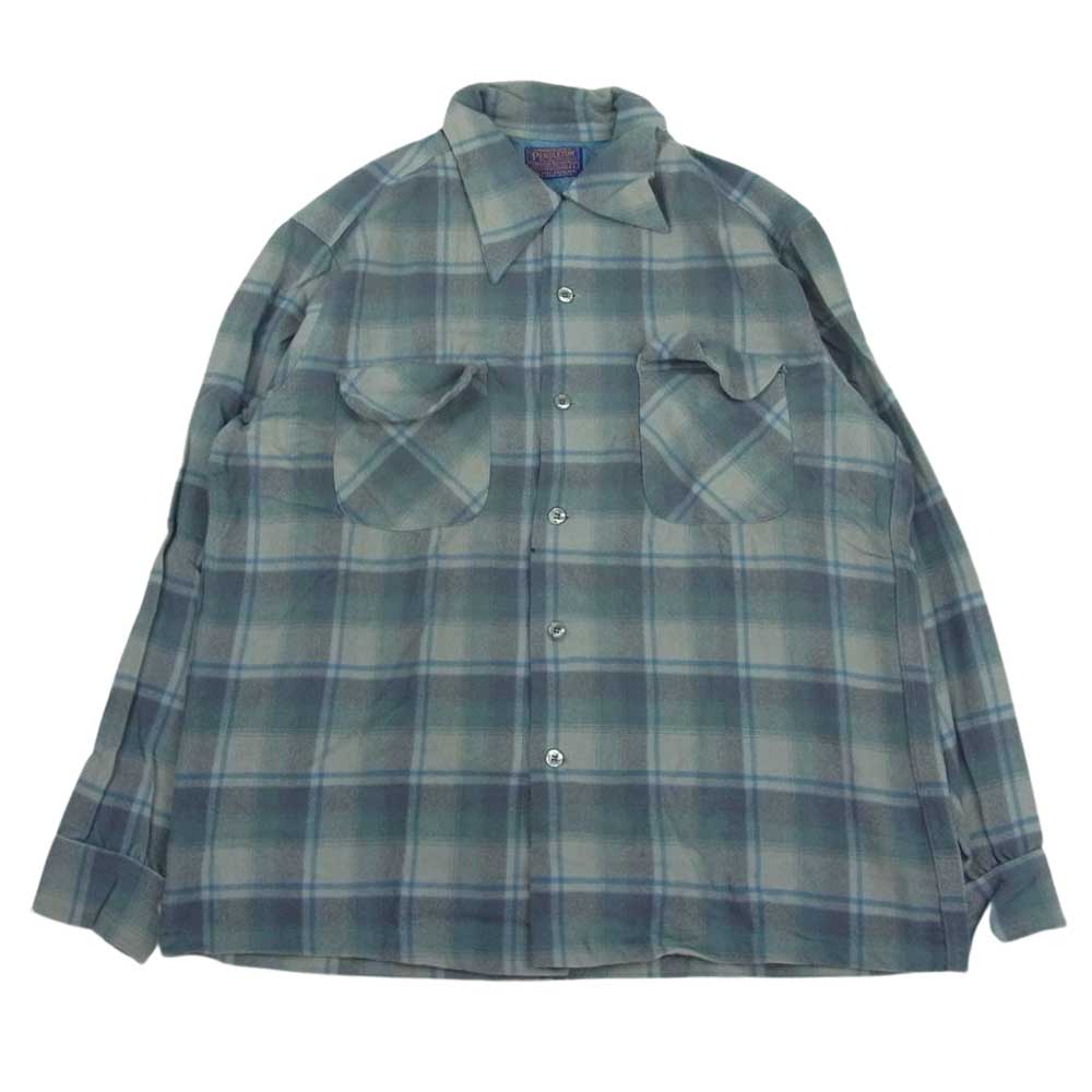 PENDLETON ペンドルトン ヴィンテージ 70s 80s USA製 WOOLEN MILLS PWMタグ ウール チェック 長袖 シャツ L【中古】