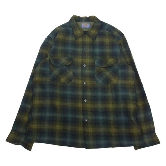 PENDLETON ペンドルトン ヴィンテージ 60s~70s PURE VIRGIN WOOL ウール チェック 長袖 ネルシャツ L【中古】