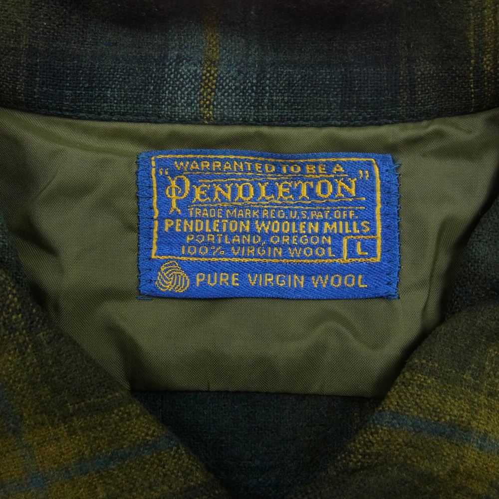 PENDLETON ペンドルトン ヴィンテージ 60s~70s PURE VIRGIN WOOL ウール チェック 長袖 ネルシャツ L【中古】