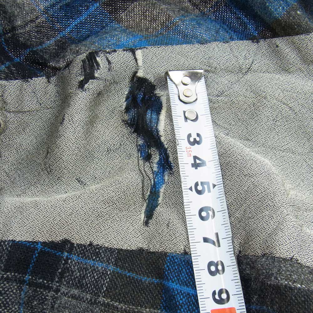 スポーツマン カリフォルニア ヴィンテージ 青タグ チェック ウール 長袖 シャツ L【中古】