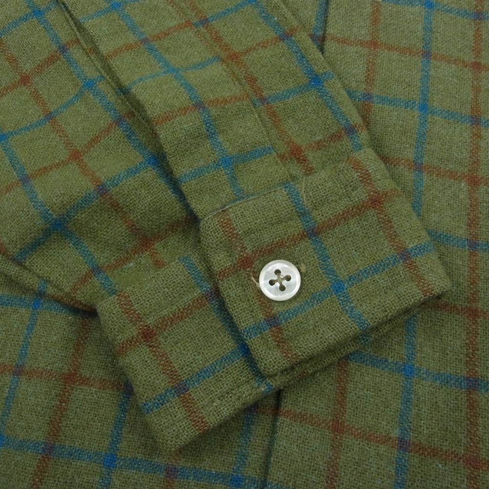 ドネガル ヴィンテージ 黒タグ ウール チェック シャツ グリーン系 L【中古】