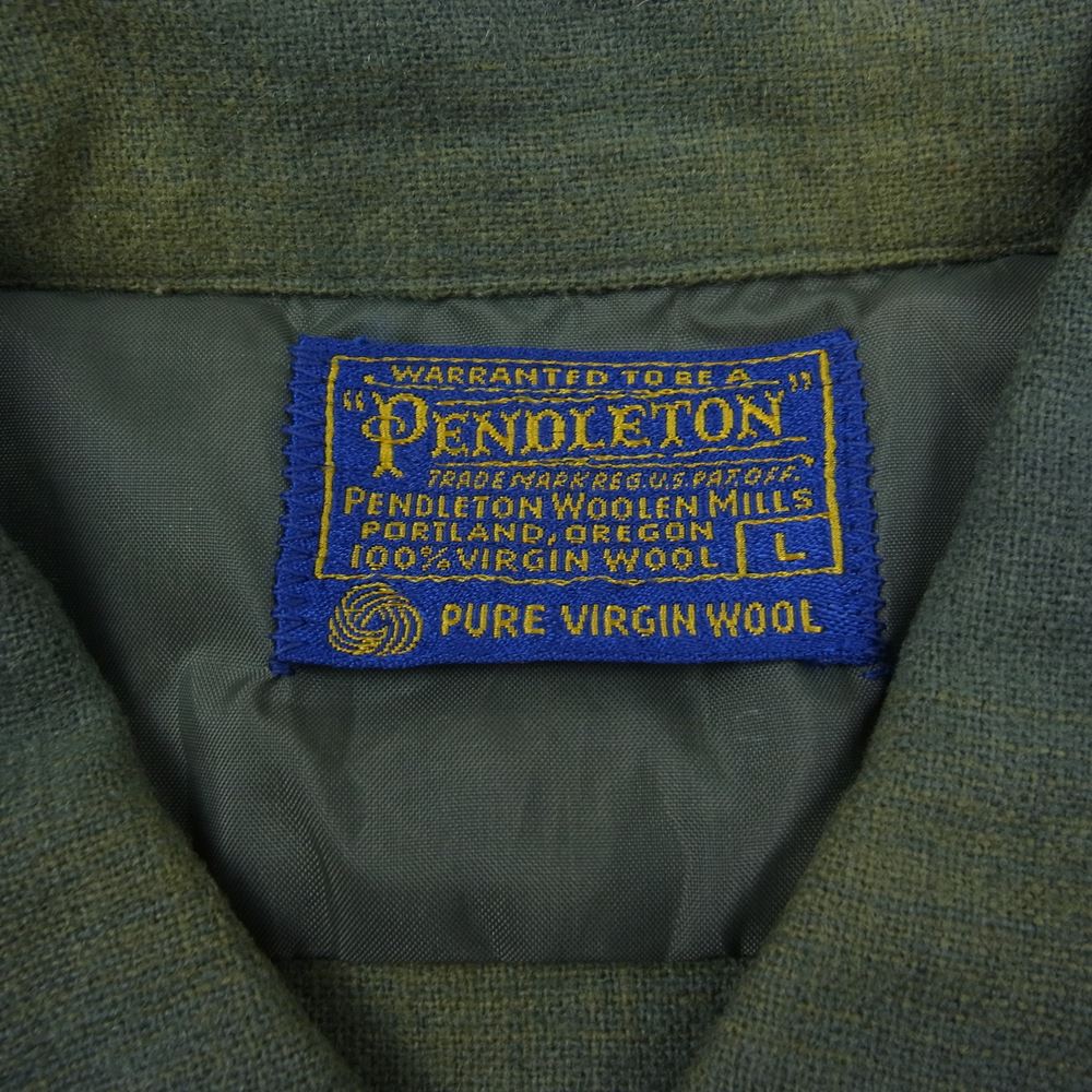 PENDLETON ペンドルトン ヴィンテージ 60s 70s PURE VIRGIN WOOL ウール オンブレチェック 長袖 ネルシャツ L【中古】