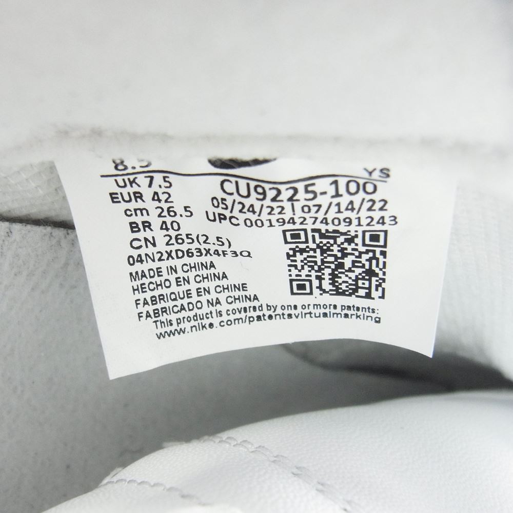 NIKE ナイキ  CU9225-100 Supreme  Air Force 1 Low White シュプリーム エアフォース1 ロー ホワイト スニーカー ホワイト系 26.5cm【中古】