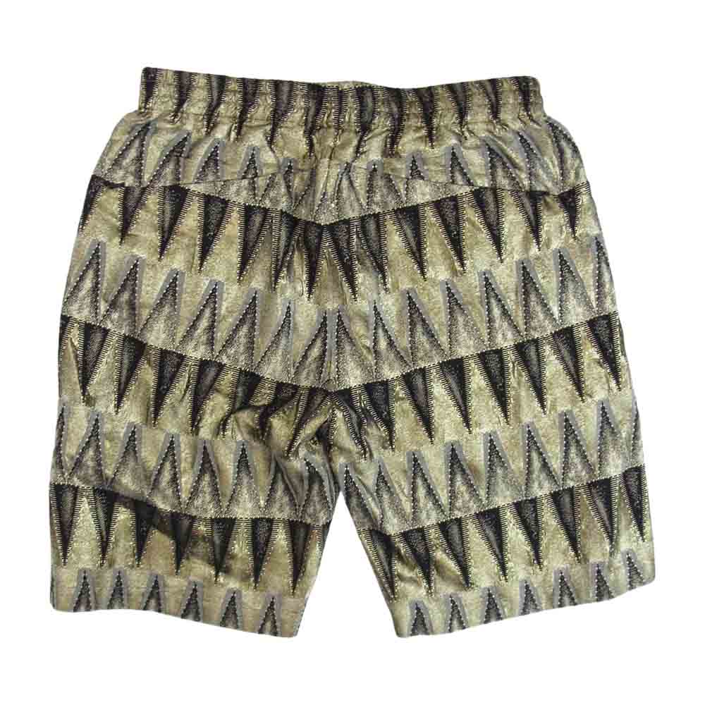 Needles ニードルス KP105 Basketball Short バスケットボール ショーツ ハーフ パンツ 総柄 ゴールド系 L【美品】【中古】