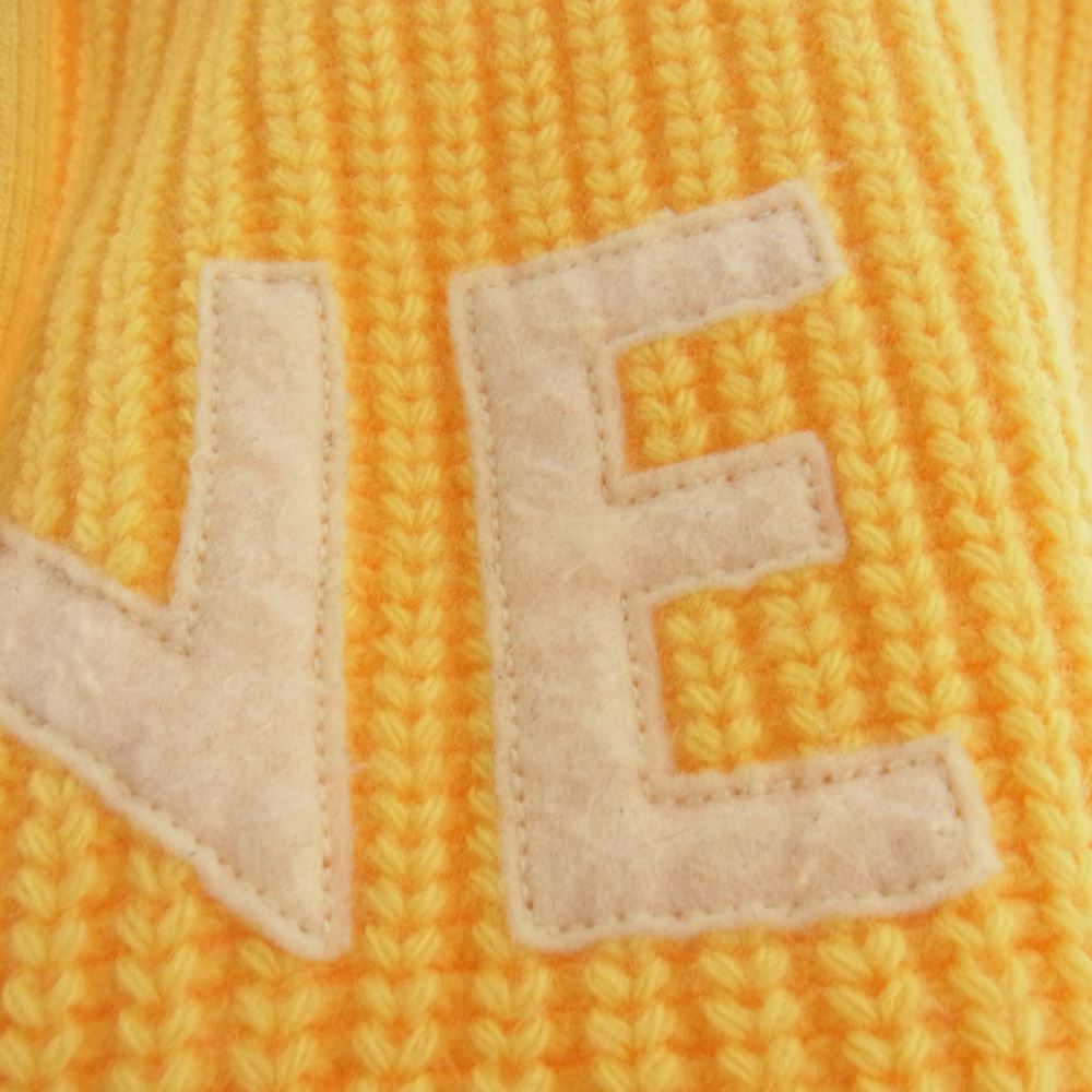 CELINE セリーヌ 21AW 2A85W423P Sweater With Hood In Ribbed Wool Mimosa ニット プルオーバ― パーカー フーディー フロント ロゴ イエロー系 XL【中古】