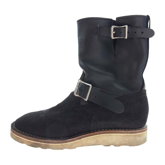 WESCO ウエスコ CUSTOM BOSS カスタム ボス ブラック スエード × レザー アッパー ステッチ エンジニア ブーツ ブラック系 US6.5E【中古】