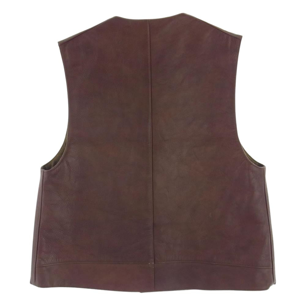 The REAL McCOY'S ザリアルマッコイズ 112-B WW1 JERKIN VEST ジャーキン ホースハイド レザー ベスト タンニン鞣し ブラウン系 3【美品】【中古】