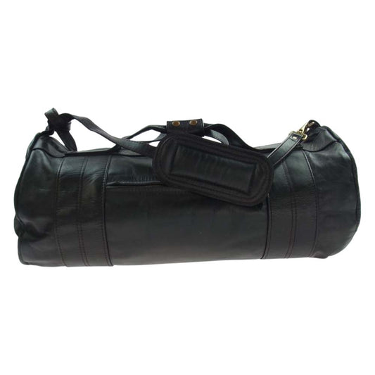 LANGLITZ LEATHERS ラングリッツレザーズ Large Travel Bag ラージ トラベル バッグ レザー ダッフル ボストン バッグ ブラック系 60L X 30W X 30D (cm)【中古】