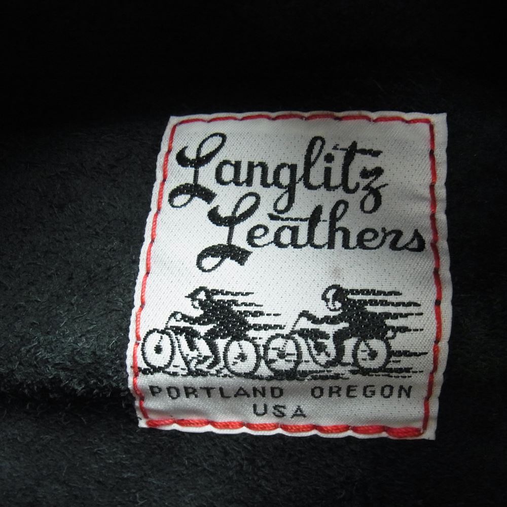 LANGLITZ LEATHERS ラングリッツレザーズ Large Travel Bag ラージ トラベル バッグ レザー ダッフル ボストン バッグ ブラック系 60L X 30W X 30D (cm)【中古】