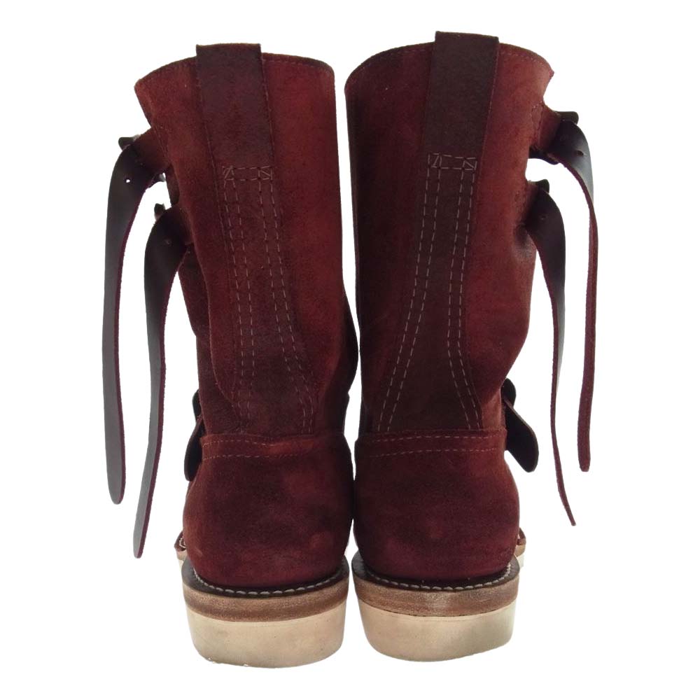 WESCO ウエスコ × Lynch Silversmith リンチ シルバースミス カスタム ボス ラフアウト ダブルピン バックル ダブル ロング トップストラップ エンジニア ブーツ ワインレッド系 US9.5D【中古】