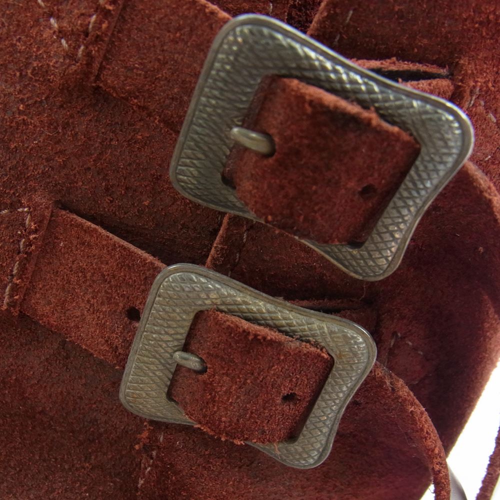 WESCO ウエスコ × Lynch Silversmith リンチ シルバースミス カスタム ボス ラフアウト ダブルピン バックル ダブル ロング トップストラップ エンジニア ブーツ ワインレッド系 US9.5D【中古】