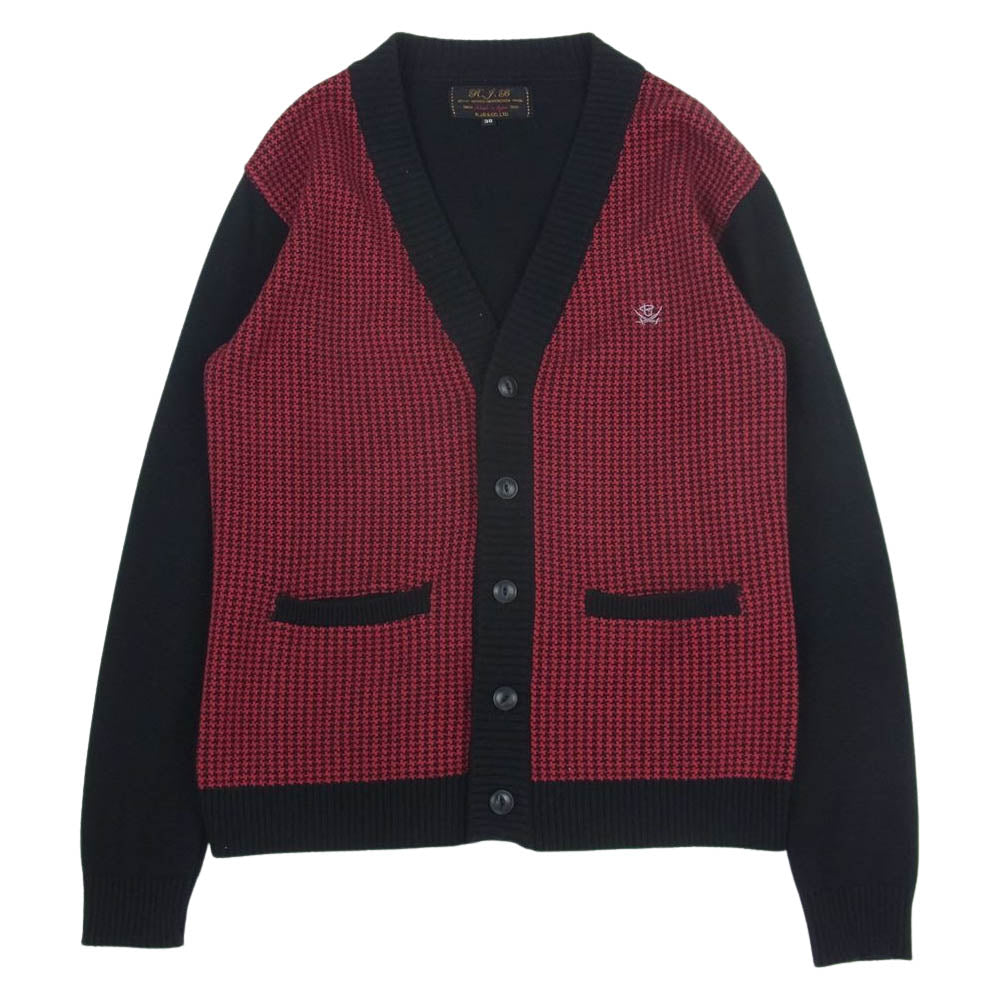 R.J.B アールジェイビー カシミヤ混 コットンニット カーディガン レッド系 38【中古】