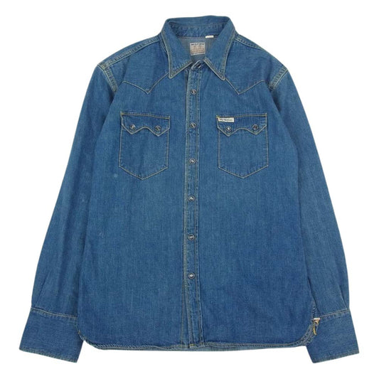 THE FLAT HEAD ザフラットヘッド デニム ウエスタン シャツ インディゴブルー系 40【中古】