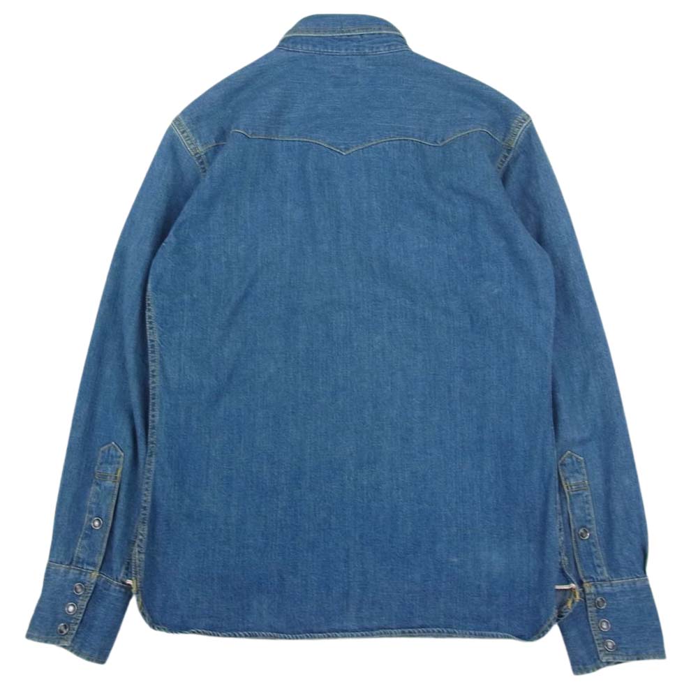 THE FLAT HEAD ザフラットヘッド デニム ウエスタン シャツ インディゴブルー系 40【中古】