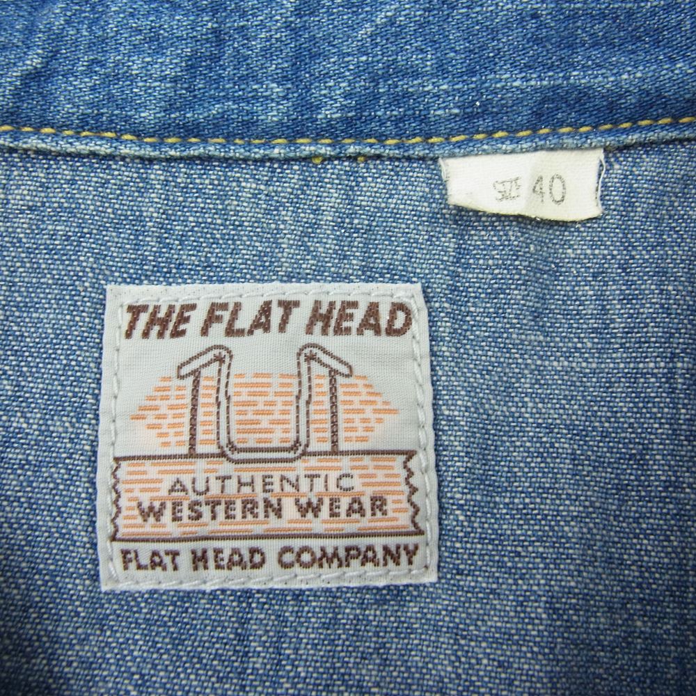 THE FLAT HEAD ザフラットヘッド デニム ウエスタン シャツ インディゴブルー系 40【中古】