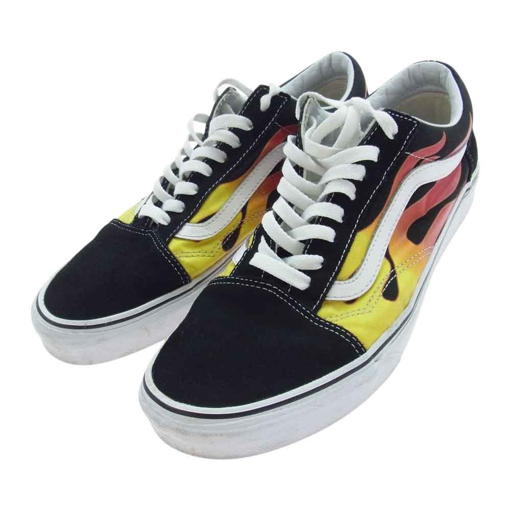 VANS バンズ オールドスクール ファイアパターン スニーカー ブラック系 28.0cm【中古】