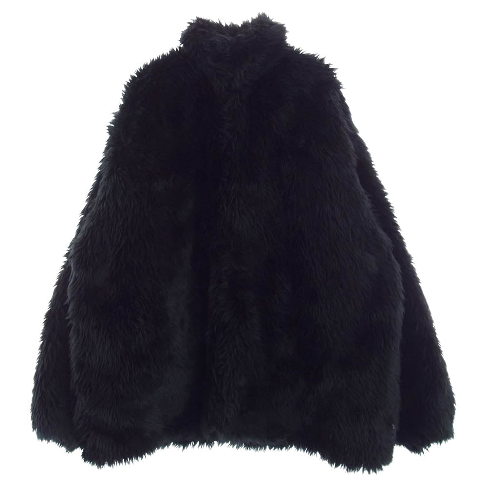 BALENCIAGA バレンシアガ 22AW 681818 TNQ02 ZIP UP FAKEFUR JACKET ジップアップ フェイクファー ジャケット ブラック系 44【美品】【中古】