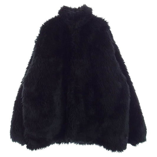 BALENCIAGA バレンシアガ 22AW 681818 TNQ02 ZIP UP FAKEFUR JACKET ジップアップ フェイクファー ジャケット ブラック系 44【美品】【中古】