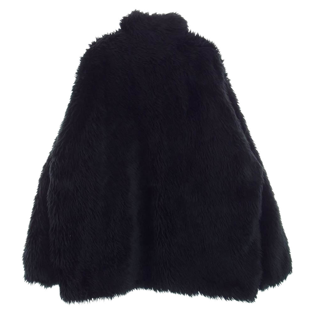 BALENCIAGA バレンシアガ 22AW 681818 TNQ02 ZIP UP FAKEFUR JACKET ジップアップ フェイクファー ジャケット ブラック系 44【美品】【中古】