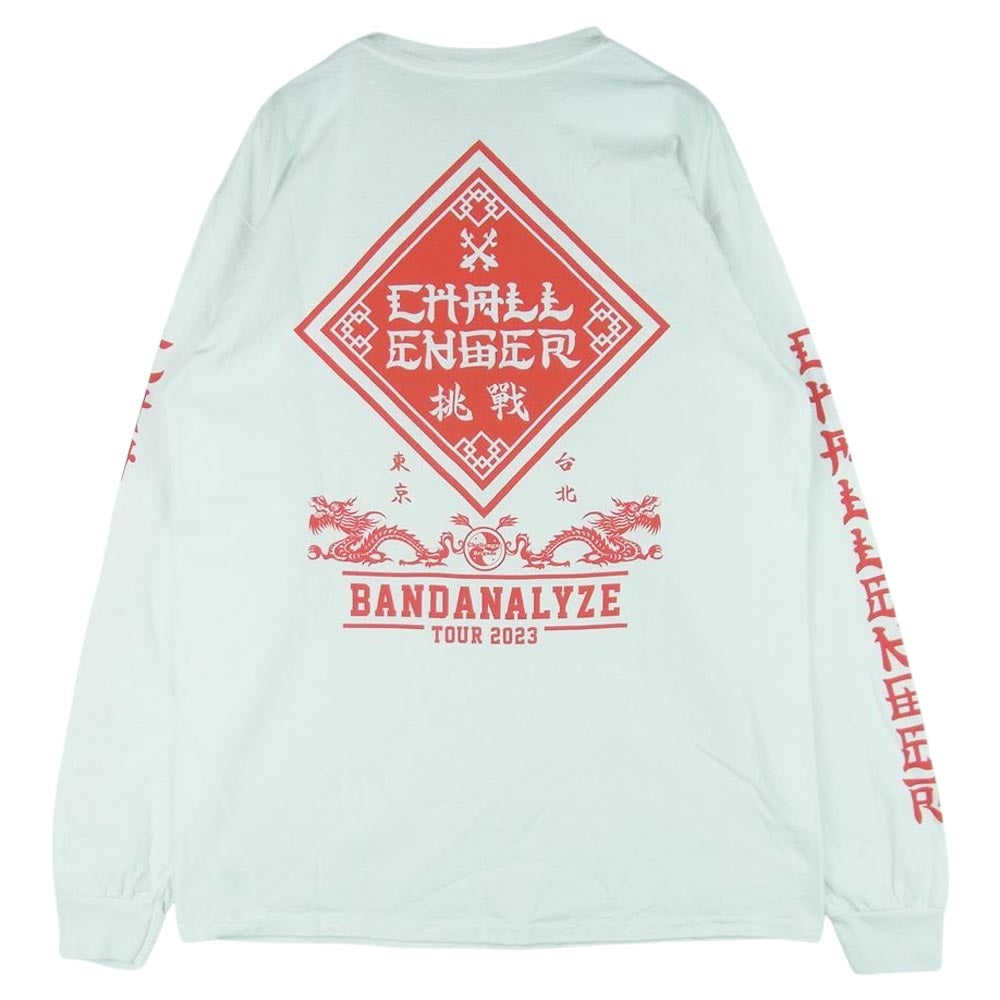 CHALLENGER チャレンジャー BD 2023 TOUR BANDANALYZE L/S TEE バンダナ クルーネック 長袖 Tシャツ ホワイト系 M【中古】