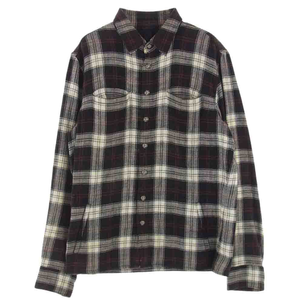 CHROME HEARTS クロムハーツ（原本無） 国内正規品 CRS PATCH WORK DOG ワークドッグ クロスパッチ チェック ネルシャツ M【中古】
