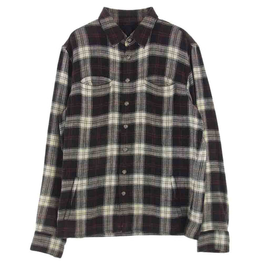 CHROME HEARTS クロムハーツ（原本無） 国内正規品 CRS PATCH WORK DOG ワークドッグ クロスパッチ チェック ネルシャツ M【中古】