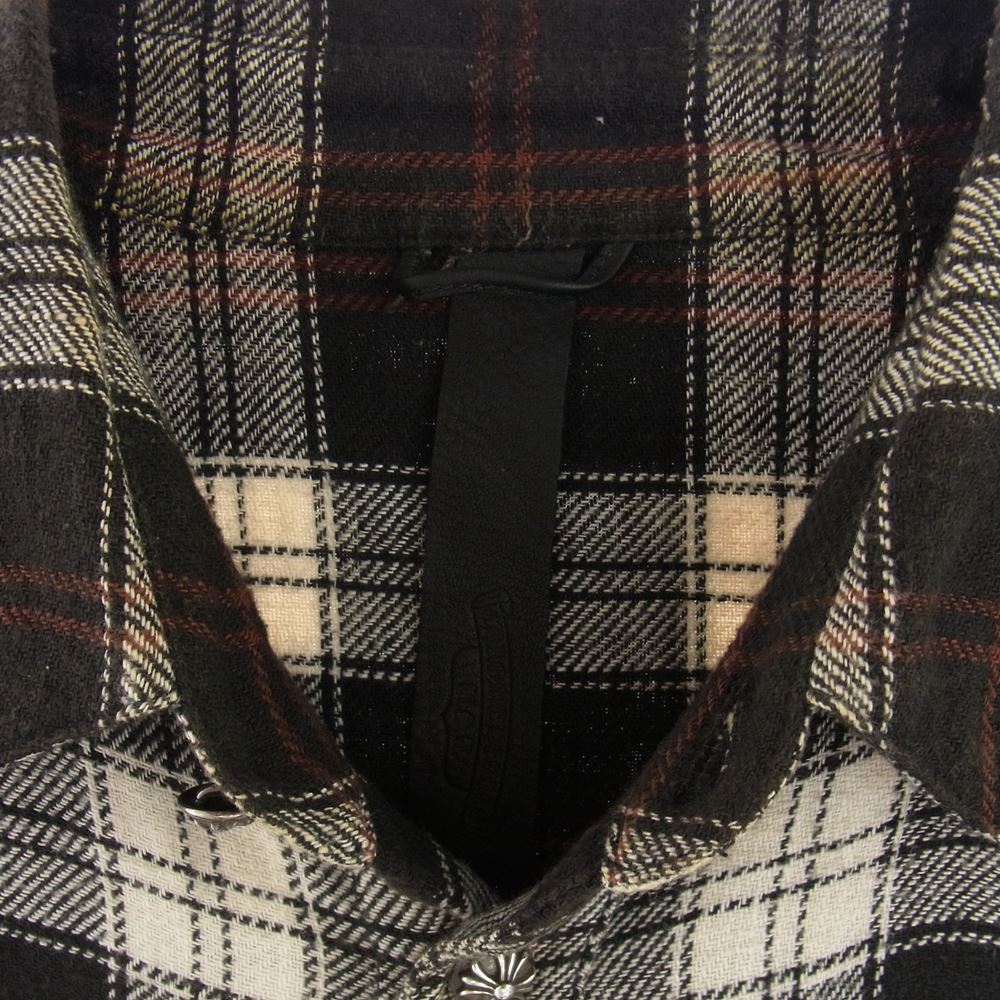 CHROME HEARTS クロムハーツ（原本無） 国内正規品 CRS PATCH WORK DOG ワークドッグ クロスパッチ チェック ネルシャツ M【中古】