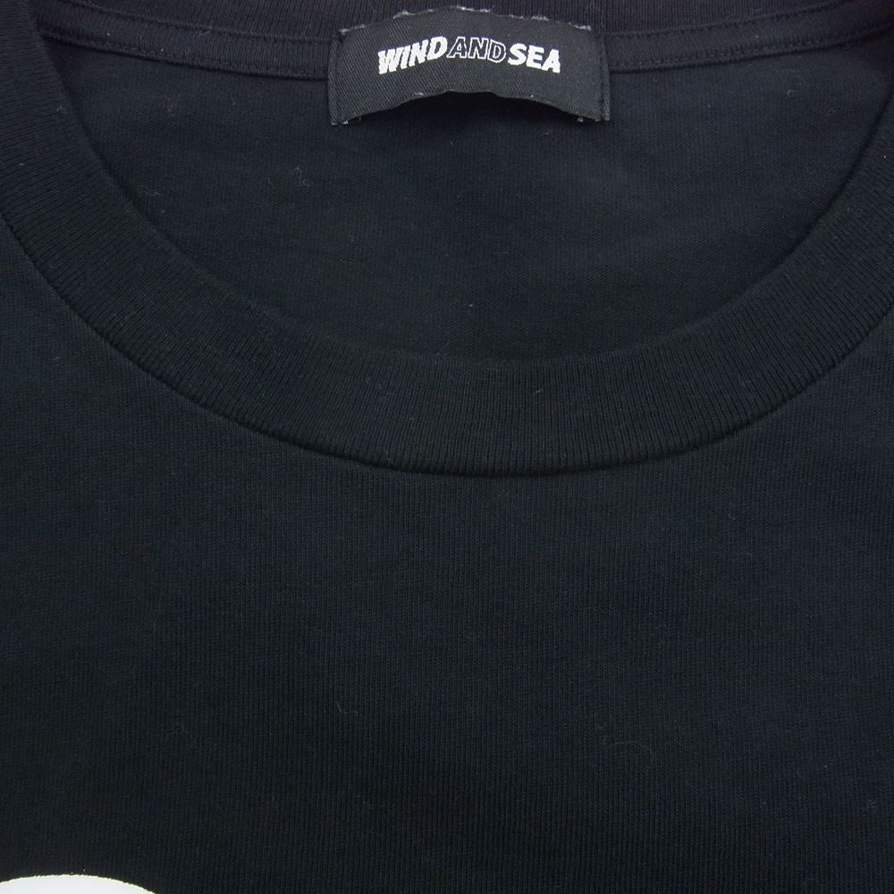 WIND AND SEA ウィンダンシー 21SS × HUF ハフ WDS-HUF-01 HDF WDS クルーネック 半袖 Tシャツ ブラック系 M【中古】