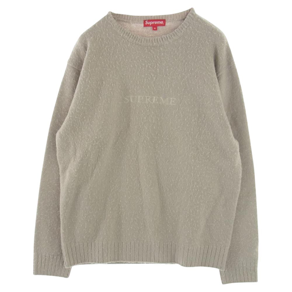 Supreme シュプリーム 21AW Pilled Sweater パイル ブラッシュド ニット セーター ライトベージュ系 M【中古】