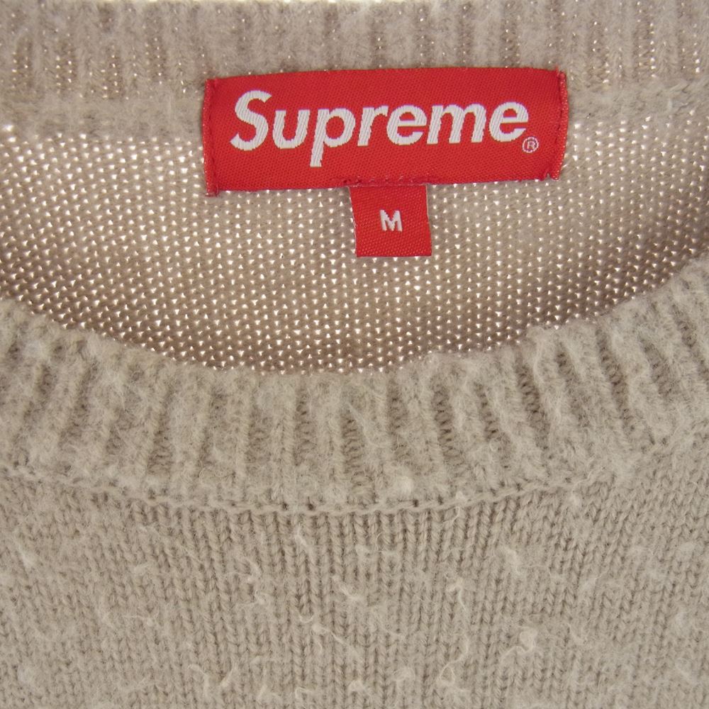 Supreme シュプリーム 21AW Pilled Sweater パイル ブラッシュド ニット セーター ライトベージュ系 M【中古】