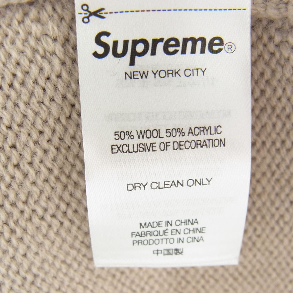 Supreme シュプリーム 21AW Pilled Sweater パイル ブラッシュド ニット セーター ライトベージュ系 M【中古】