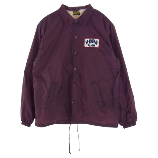 ポークチョップガレージサプライ BOA COACH JKT バックロゴ ワッペン ボア コーチジャケット ワインレッド系 M【中古】