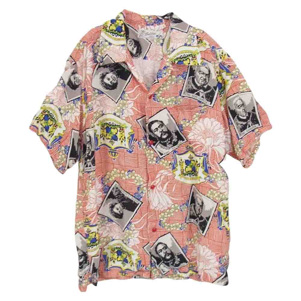 SUN SURF サンサーフ SS39101 SP KING'S FAMILY スペシャル マリヒニ キング ファミリー ハワイアン アロハ シャツ レッド系 L【中古】