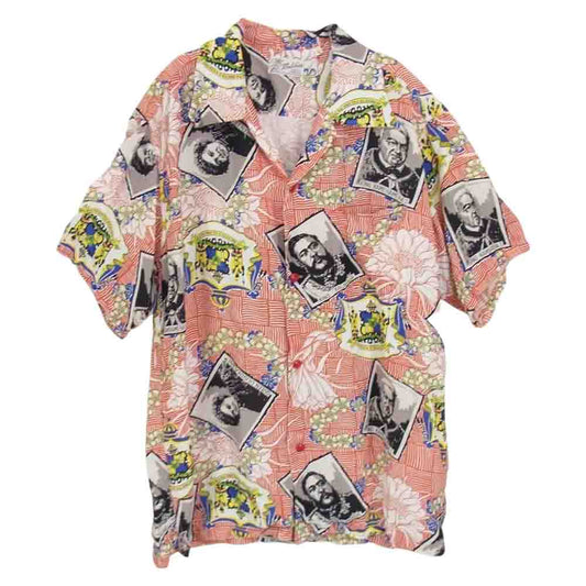 SUN SURF サンサーフ SS39101 SP KING'S FAMILY スペシャル マリヒニ キング ファミリー ハワイアン アロハ シャツ レッド系 L【中古】