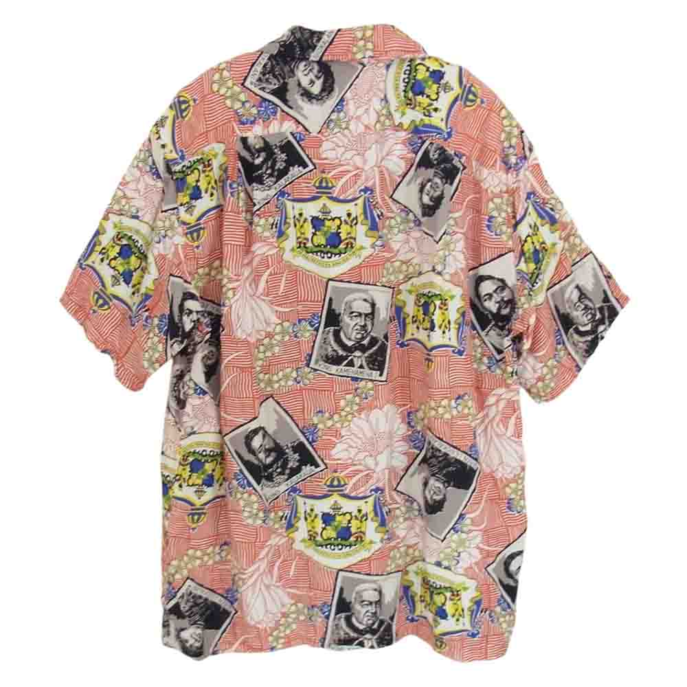 SUN SURF サンサーフ SS39101 SP KING'S FAMILY スペシャル マリヒニ キング ファミリー ハワイアン アロハ シャツ レッド系 L【中古】