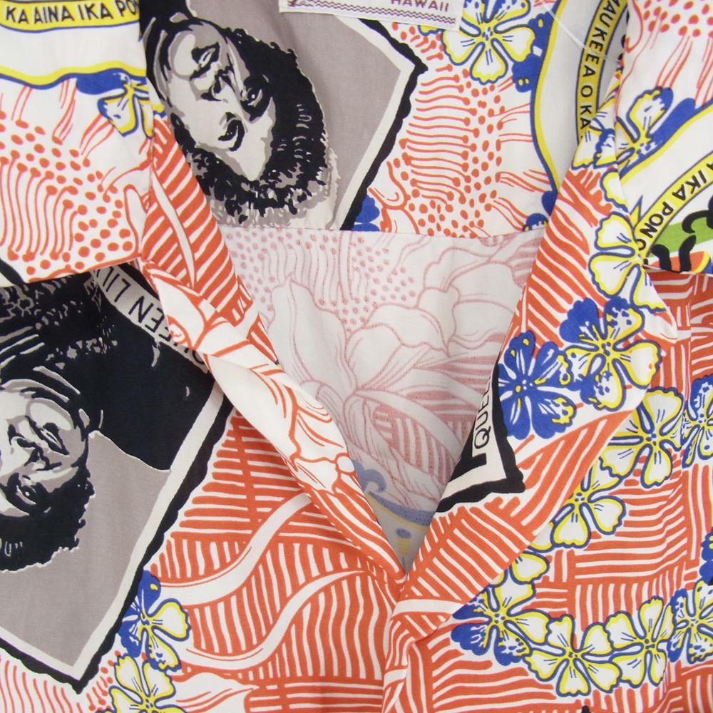 SUN SURF サンサーフ SS39101 SP KING'S FAMILY スペシャル マリヒニ キング ファミリー ハワイアン アロハ シャツ レッド系 L【中古】