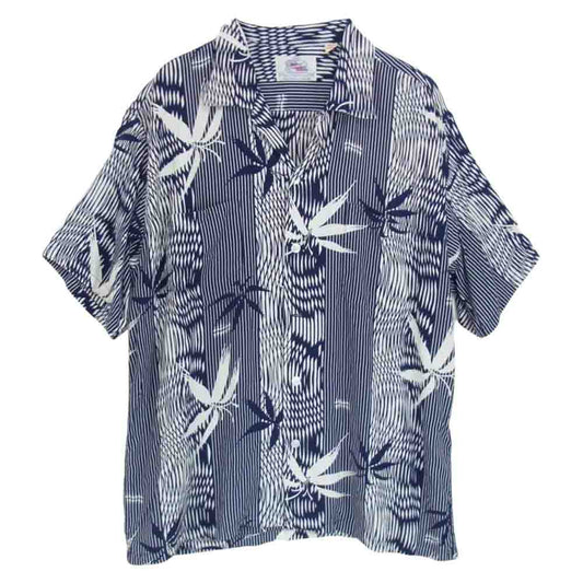 SUN SURF サンサーフ DK39038 DUKE KAHANAMOKU SP BAMBOO デュークカハナモク バンブー ハワイアン アロハ シャツ ネイビー系 L【中古】