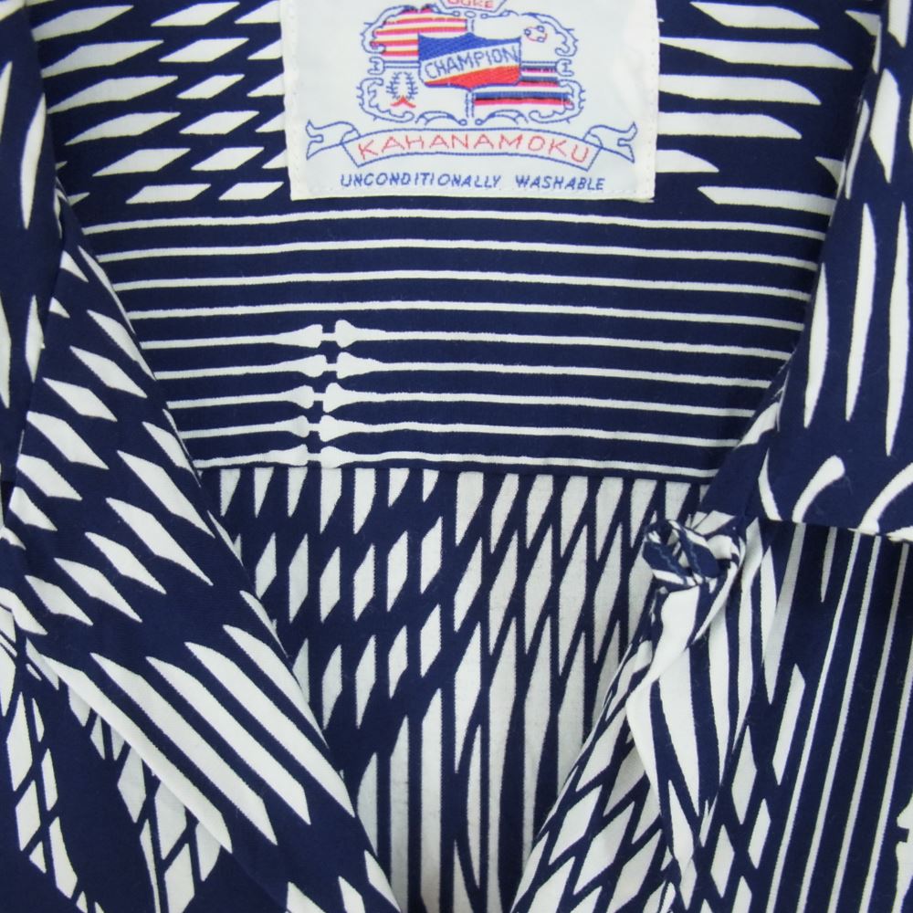 SUN SURF サンサーフ DK39038 DUKE KAHANAMOKU SP BAMBOO デュークカハナモク バンブー ハワイアン アロハ シャツ ネイビー系 L【中古】