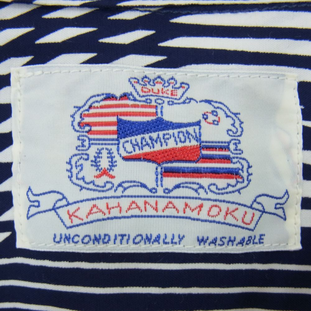 SUN SURF サンサーフ DK39038 DUKE KAHANAMOKU SP BAMBOO デュークカハナモク バンブー ハワイアン アロハ シャツ ネイビー系 L【中古】