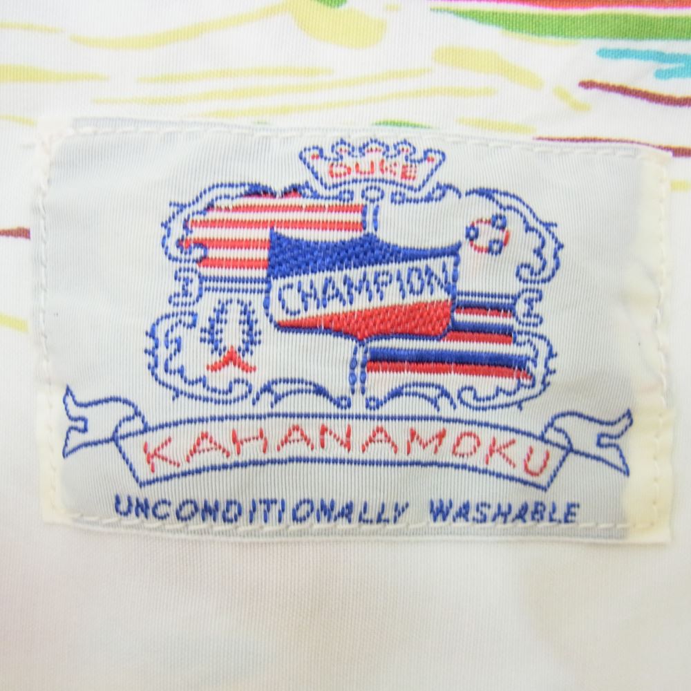 SUN SURF サンサーフ DK39040 DUKE KAHANAMOKU SP FISHING BOAT デュークカハナモク ハワイアン アロハ シャツ ホワイト系 L【中古】