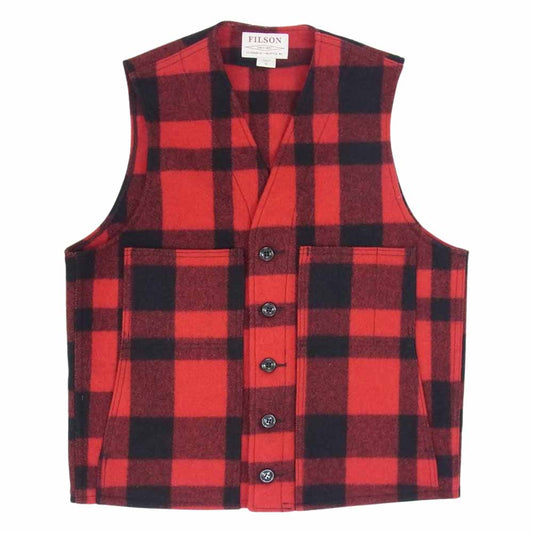 FILSON フィルソン MACKINAW WOOL VEST マッキノー ウール ベスト レッド系 M【中古】